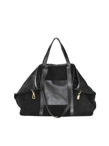 Cartella - in pelle camoscio con tracolla