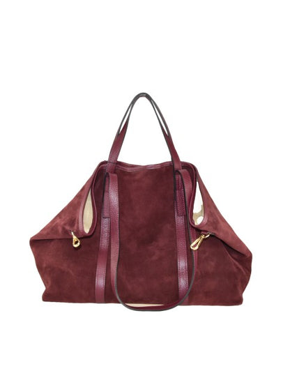 Cartella - in pelle camoscio con tracolla