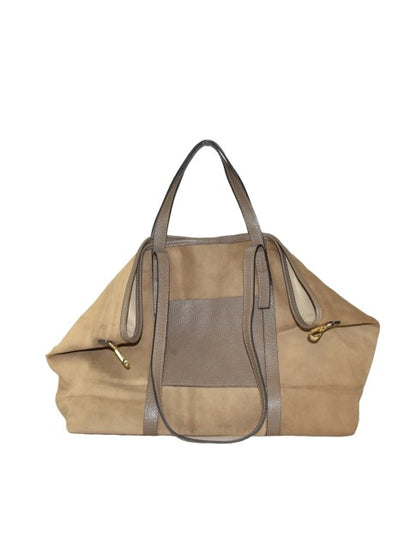 Cartella - in pelle camoscio con tracolla