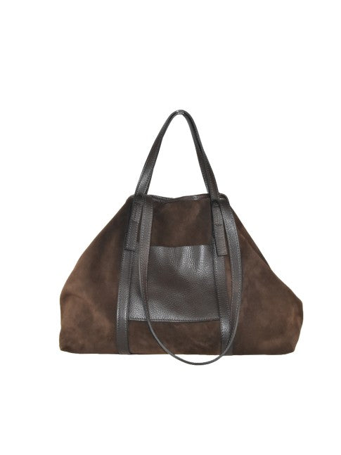 Cartella - in pelle camoscio con tracolla