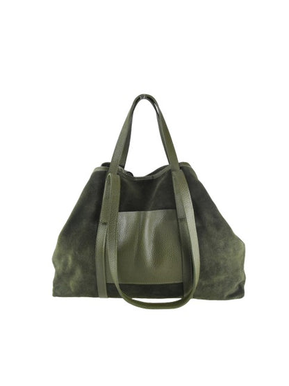 Cartella - in pelle camoscio con tracolla