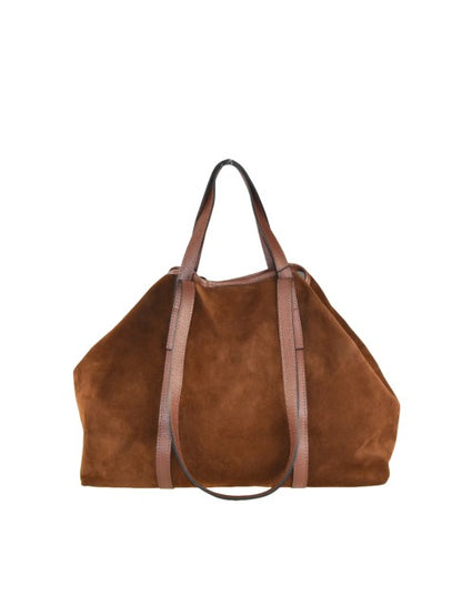 Cartella - in pelle camoscio con tracolla