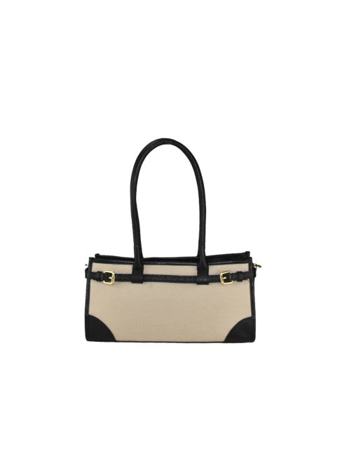 Riva - in kanvas e pelle con tracolla