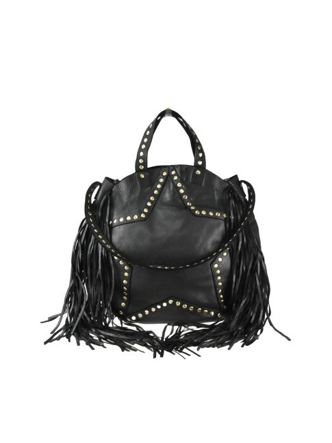 Stella - in vera pelle vintage con frange e borchie