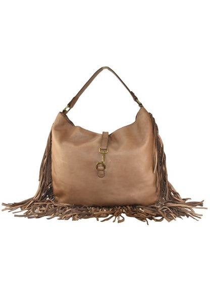 Trama - in vera pelle vintage con frange