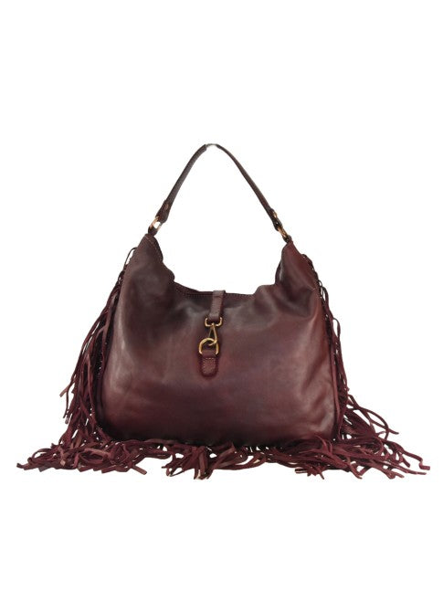 Trama - in vera pelle vintage con frange