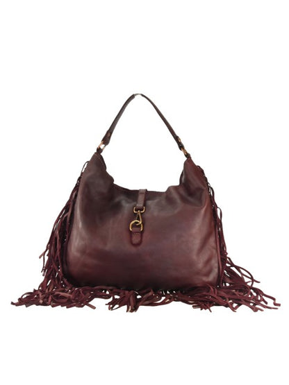 Trama - in vera pelle vintage con frange