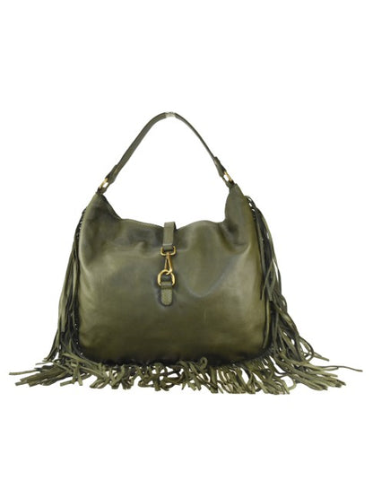 Trama - in vera pelle vintage con frange