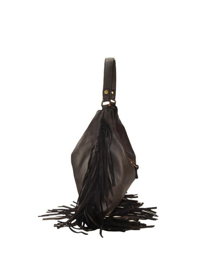 Trama - in vera pelle vintage con frange