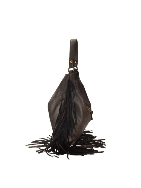 Trama - in vera pelle vintage con frange