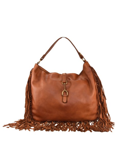 Trama - in vera pelle vintage con frange