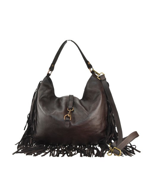 Trama - in vera pelle vintage con frange