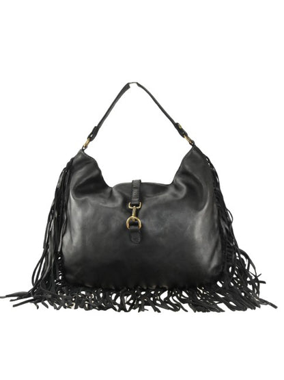 Trama - in vera pelle vintage con frange