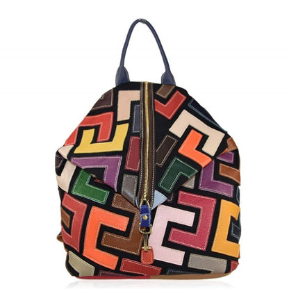 Zaino patchwork - in vera pelle