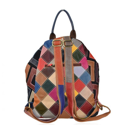 Zaino patchwork - in vera pelle